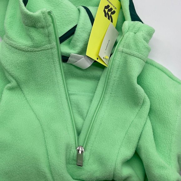 All In Motion x4 Girls 1/4 Zip Hooded Fleece Tops XS(4/5) Mint Green - Picture 7 of 9